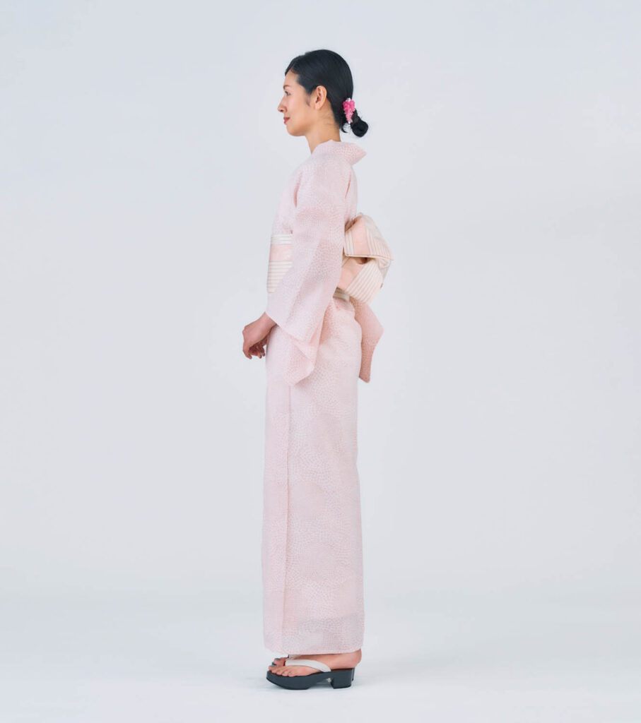 Y23 伊勢型写し浴衣「菊文」桜色（2枚目）