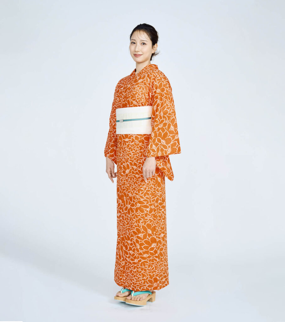 Y31 浴衣 さくら重ね 紅緋色